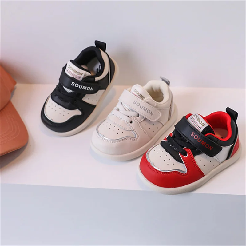 2024 New Spring Baby Shoes Leather Children Casual Shoes Soft Sole Flats Outdoor Tennis Fashion Toddler Gilrs Boys Sneaker 15-25