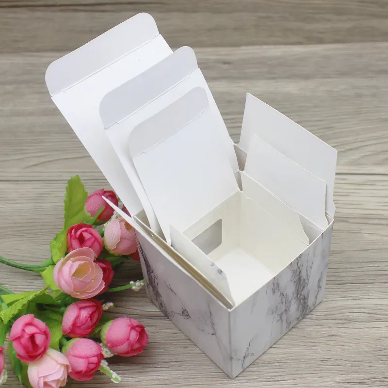صندوق هدايا ورقي مربع مع نافذة ، تصميم رخامي ، لوازم حفل زفاف ، تغليف الحلوى ، 5x5 ، 6x6 ، 7x7 ، 8x8 ، 9x9 ، 10 × 10 ، 10 #3