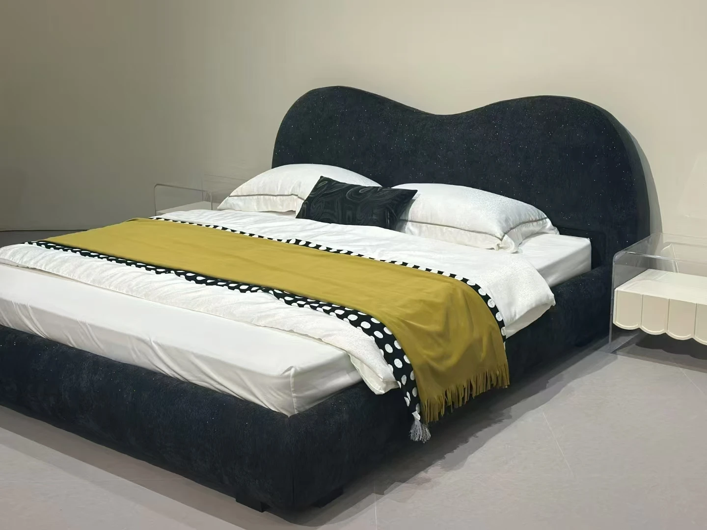 #For High Quality Designer Soft Bed Modern Luxury Fabric Bedroom Furniture Bed Cover Simple Upholstered Home King Bed Frame