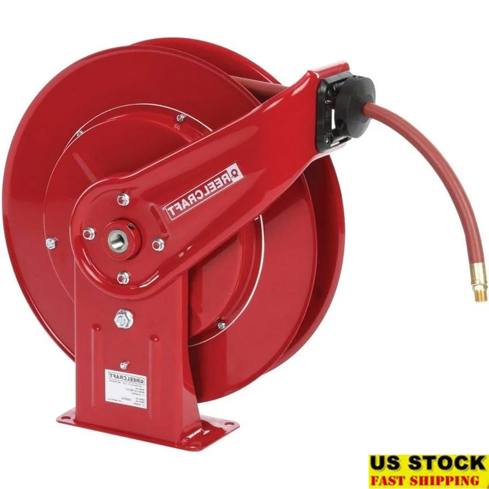 

1/2" x 50 ft Hose Reel 300 psi Durable Carbon Steel Water Hose Storage Solution Made in USA
