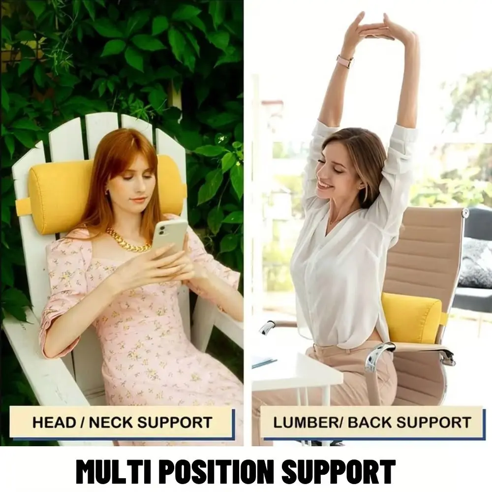 Cotton Fabric Lawn Chair Headrest Adjustable Straps Suitable for All Four Seasons Beach Chair Pillow Space-saving 35cm