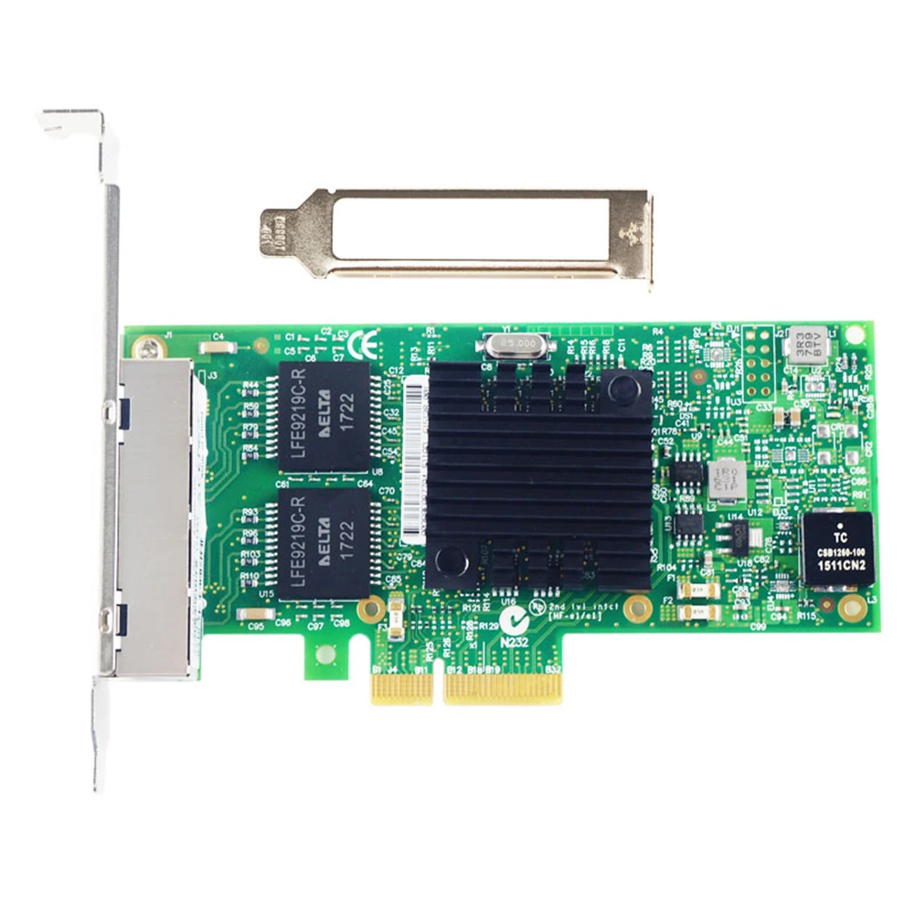 Para adaptador de servidor Intel i350-t4 puerto de cuatro núcleos 1000 Mbps Gigabit PCI-E tarjeta de red NIC