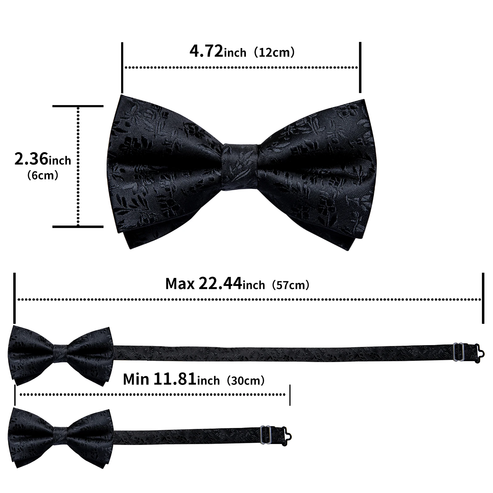 ソリッドフローラルメンズ蝶ネクタイセット、ハンカチカフリンクス、ウェディングウエディング蝶ネクタイ、新郎アクセサリー、メンズギフト、4個