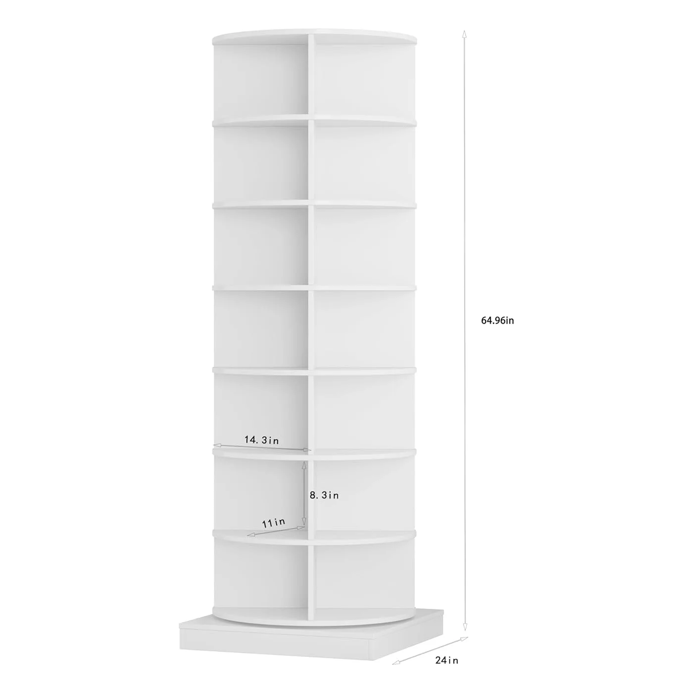 7-Tier Spinning 360 Rotating Shoe Cabinet with 7 Layers Accommodate Up To 28 Pairs Shoes for Home Shoe
