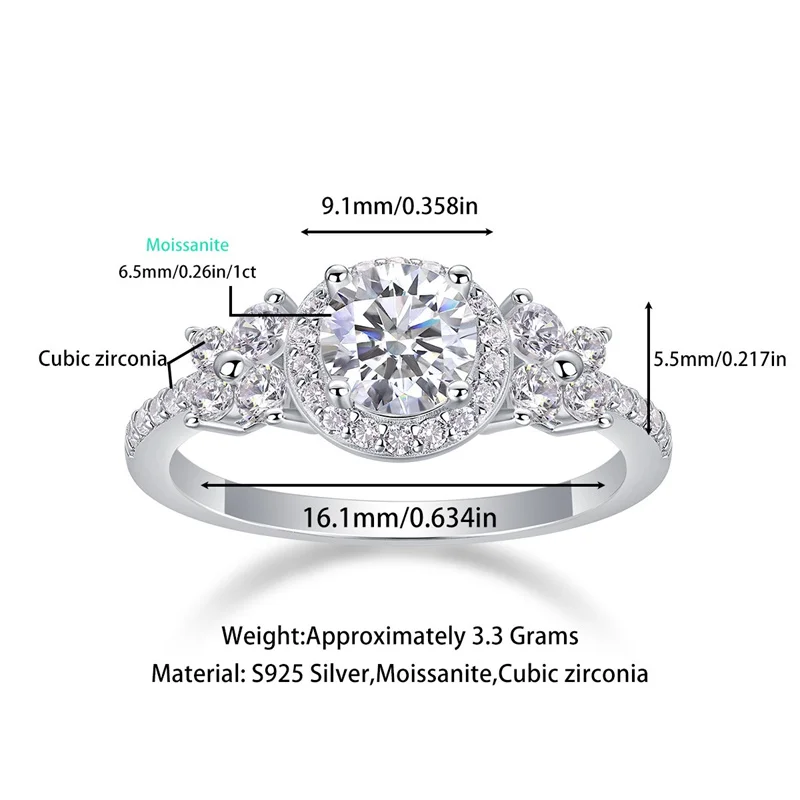 

R13145-6.5 Lefei модное роскошное модное классическое тонкое кольцо с муассанитом и сердцем для женщин, ювелирные изделия из серебра 925 пробы, подарок на вечеринку