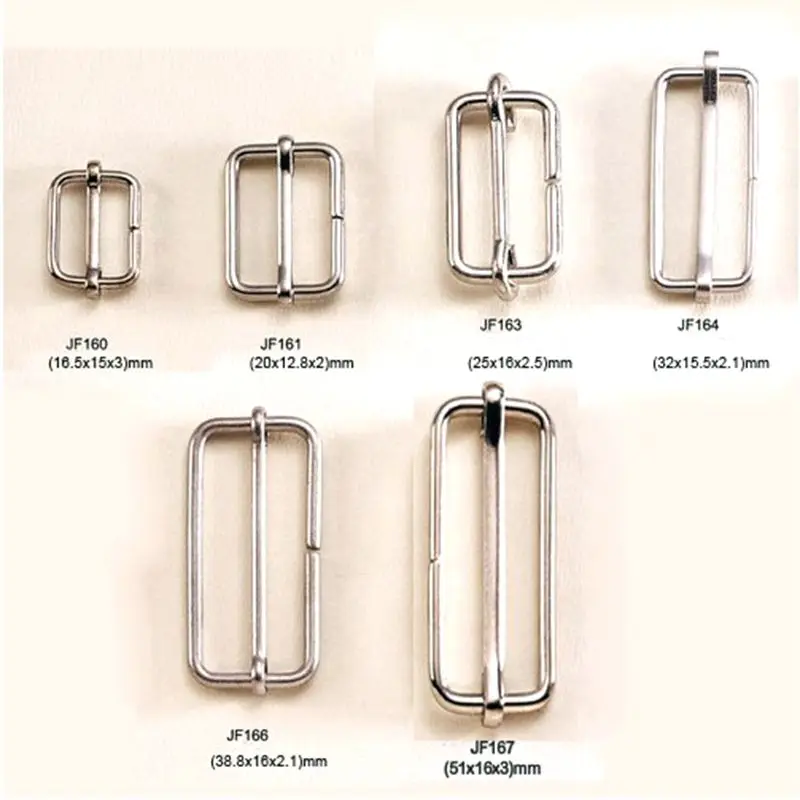 50pcs/lot Metal Buckle hook buckle clip Various size metal adjustable buckle for bags iron buckle in nickle color bk-024