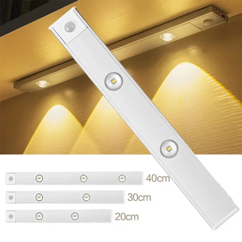 Luz LED nocturna con Sensor de movimiento, enfriador de vino ultrafino inalámbrico, 3 colores, iluminación interior para armario de cocina, dormitorio y armario