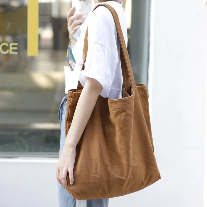 Fashion Big Beach Tote Bag High Capacity Minimalist Canvas Bag Tote Bags Solid Color Multifunction Handbags For Ladies