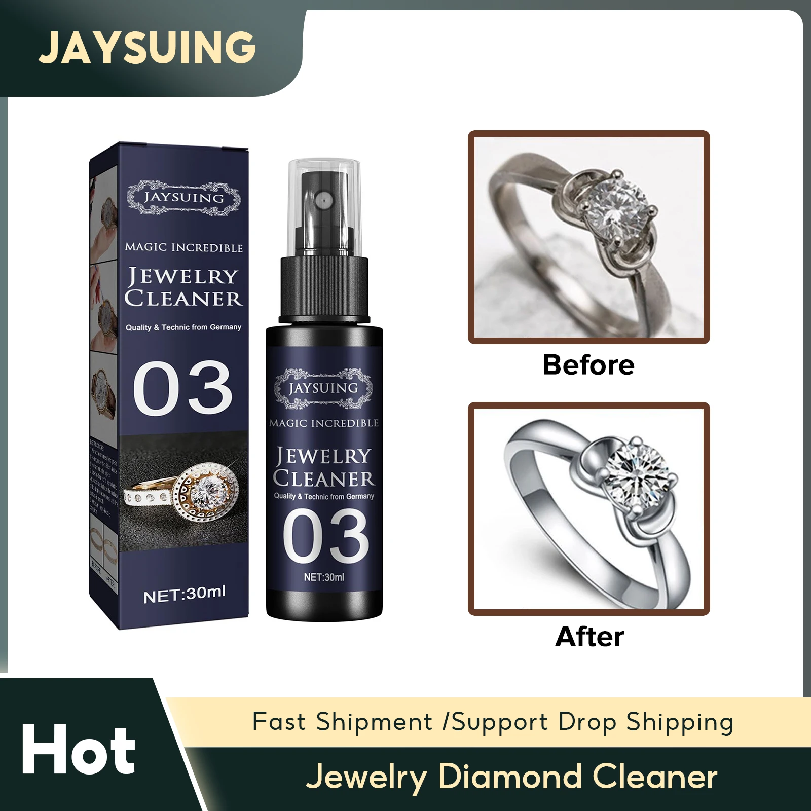 

Jewelry Diamond Cleaner Antique Silver Detergent Remove Rust Stain Metal Watch Bracelet Cleaner Anti Tarnish Diamond Shine Spray