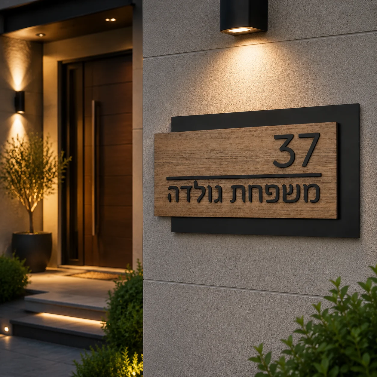 Personalized Wooden Acrylic House Entrance Sign 3D Laser Cut Custom House Number Plaque Door Sign Outdoor Address Sign For Home