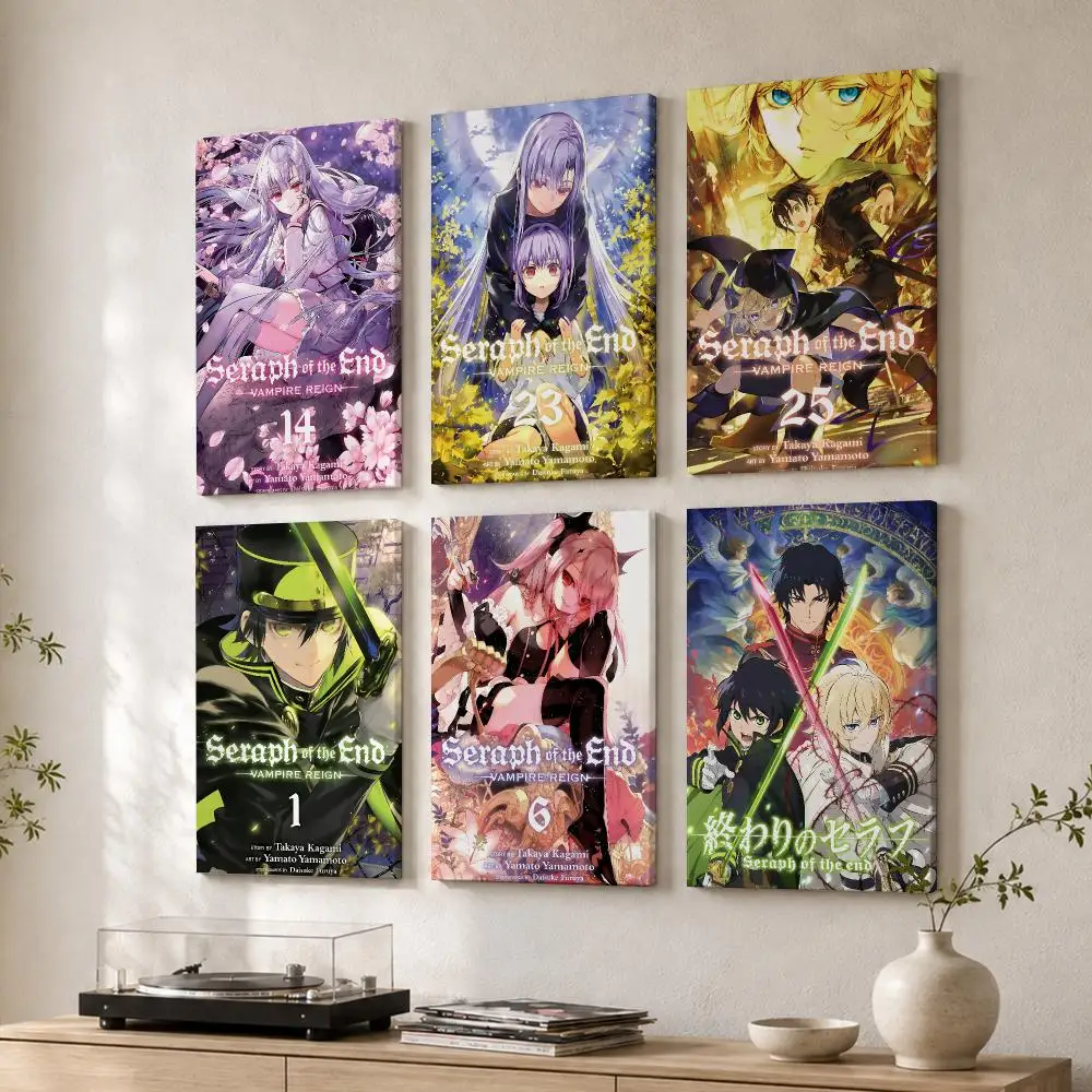 S-seraph Of The End Anime Framed Wall Painting Wood Canvas Poster For Living Room Bedroom Hallway Office Home Decor Gift