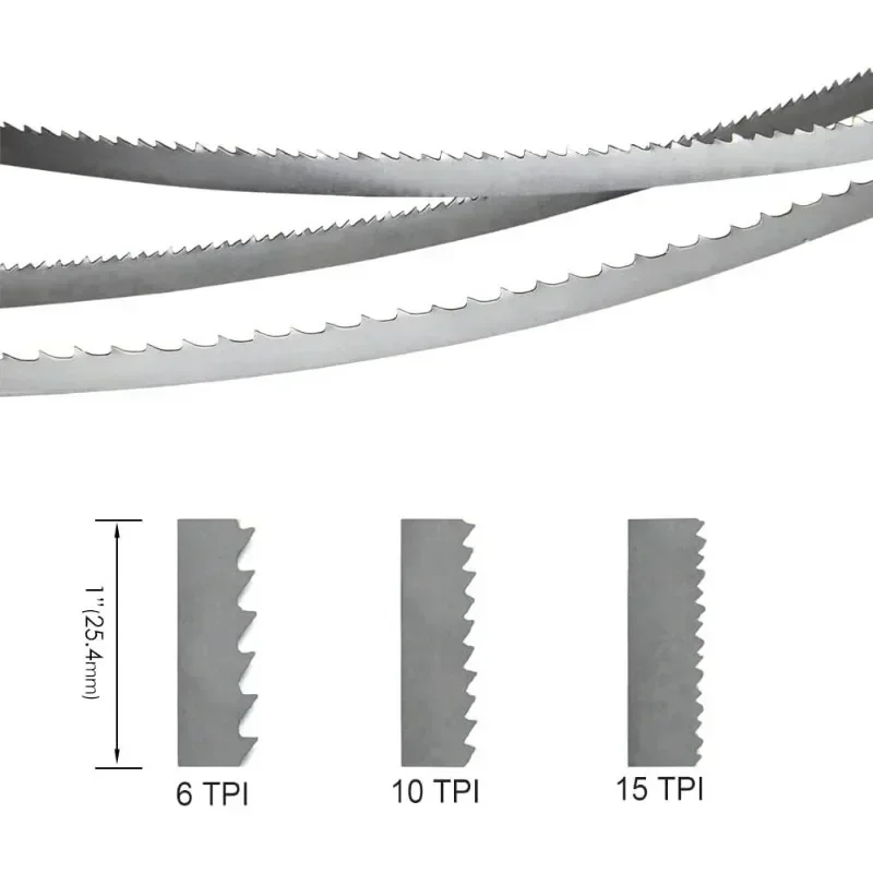 Lame de Scie à Ruban de 1400mm, 1400, 6.35, 0.35mm, 6, 10, 15TPI, Outils de Travail de Calcul de Coupe pour Torche Charnwood Einhell, 8 Pouces, 2 Pièces