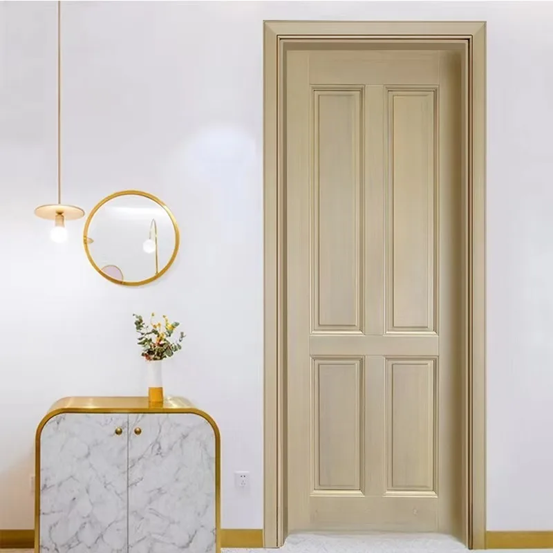 New Chinese-style indoor Log Solid wood Entry Bedroom  Kitchen Bathroom Wooden door manufactur