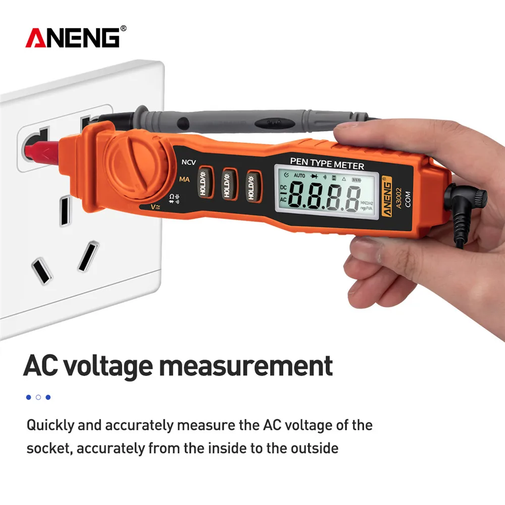 Aneng a3002デジタルマルチメータペン,非接触型4000カウント,DC電圧抵抗,ダイ継続性テスターツール