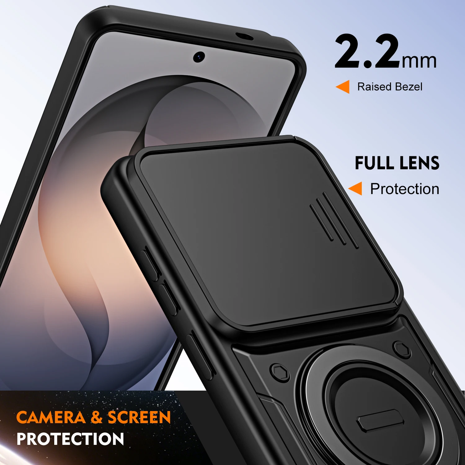 Magnetische Metall-Ständerhülle für Samsung Galaxy A07 A17 A26 A36 A56 A37 A57 S26 Plus Ultra mit drehbarem Schiebe-Kameraschutz – Detail 7