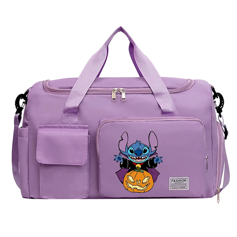 New Stitch Halloween Tote Travel Bag Gym Duffle Pack with Shoe Compartment Portable HandBag Large Capacity Clothes Storage Bags