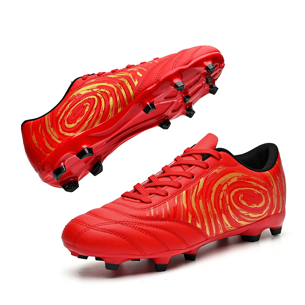 Outdoor AG/FG Football Cleats Breathable PU Upper Stable Long TPU Studs Men Women Grass Field Soccer Training Boots