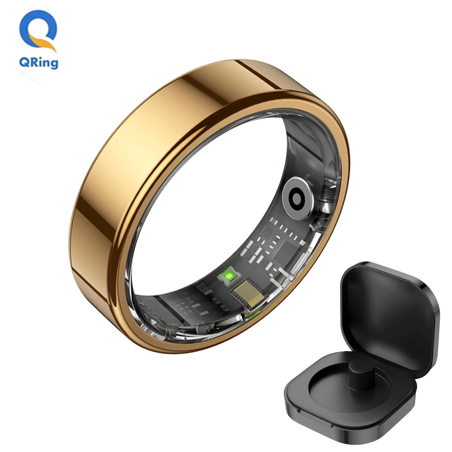 

R02S Smart Ring With Charing Case AI Health Analysis,Body Temperature,Heart Rate,Sleep,Menstrual Cycle Monitoring Men Women