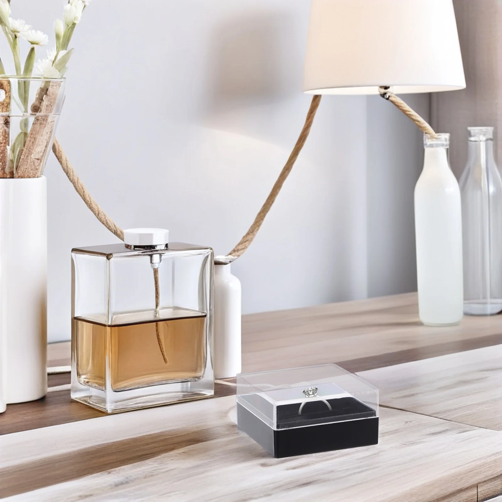 

10Pcs Transparent Square Jewelry Display Box Small Pin Display Case Brooch Ring Organizer Earring Holder Charm Storage