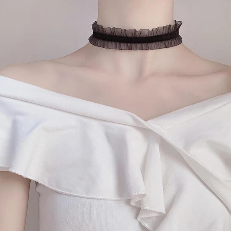Velvet Lace Chokers Necklaces for Women Girls Cute Fairy Flower Collar Necklaces Wedding Party Fashion Jewelry Wholesale Gift