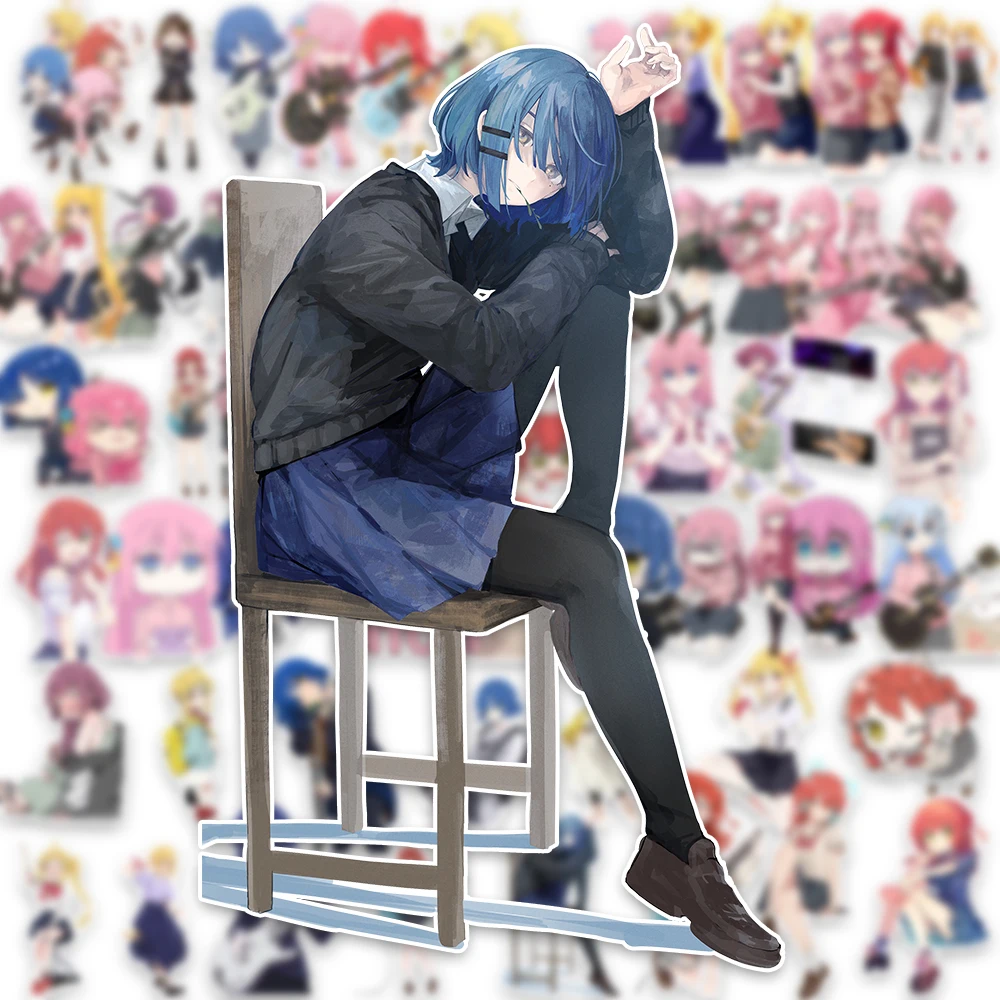 DIY 60 قطعة BOCCHI The ROCK! ملصقات أنيمي لطيف الكرتون Gotoh Hitori اللعب الهاتف المحمول الغيتار ملصقات الكتابة على الجدران باردة الديكور #4