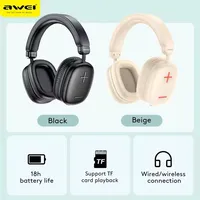 Sports Headset V5.3 Wireless Bluetooth Headphones 300mAh Long Battery Life 40MM Horn Stereo Sound Eearphones With Mic Awei AT6