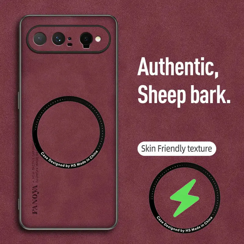 For Magsafe Case For Huawei Pura X View Magnetic Leather Shockproof Cases For Huawei Pura X View Matte TPU Soft Frame Back Cover