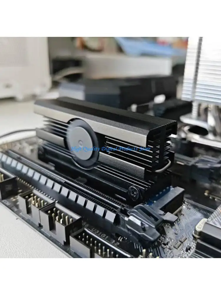 U2JE Aluminum M.2 2280 SSD Coolers Heatsink Fan Ensuring Optimal Temperature Control