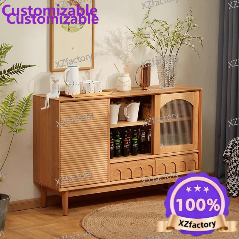 Factory Direct 2026 Top RatedCherry wood dining side cabinet Solid wood tea cabinet Household multi-functional locker Storage ca