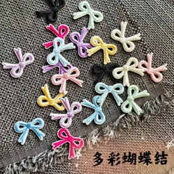 Self-adhesive 10pc Small Bowknot Embroidery Patches for Clothing Iron on Clothes Sticker Applique Handmade Stripe Notebook Decor