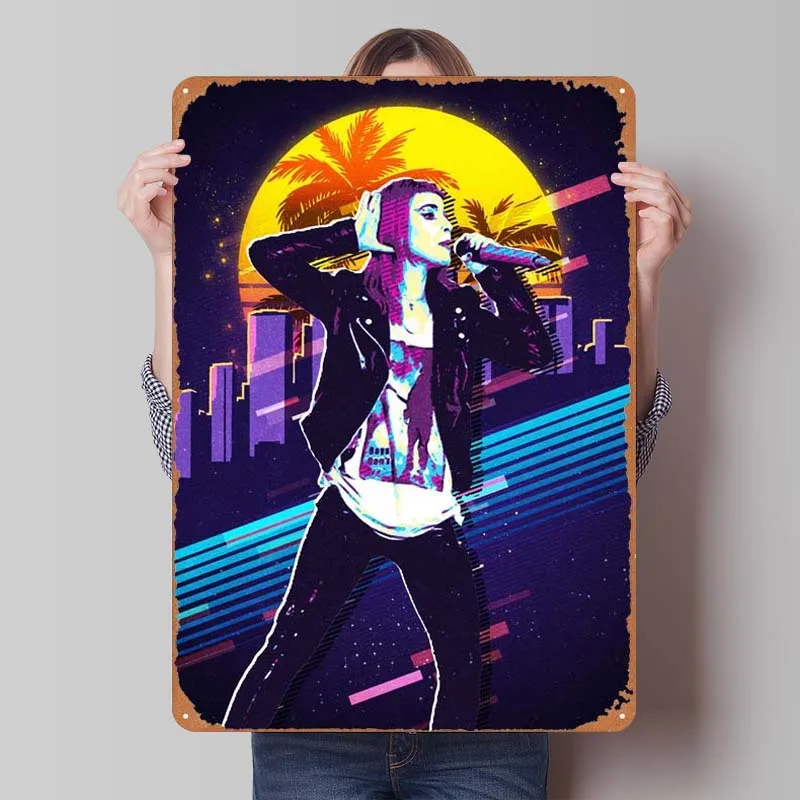 Hayley Williams Paramore Tinplate Sign Music Poster Gaming Room Decoration Metal Sign Plaque for Wall Art Decoration Retro Home