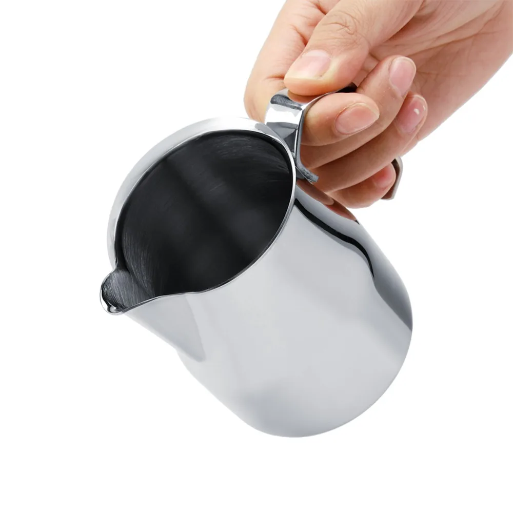 Stainless Steel Stainless Steel Coffee Jug Silver 750ml/25oz Milk Frothing Pot 550ml/18oz Espresso Latte Art Pitcher view 3