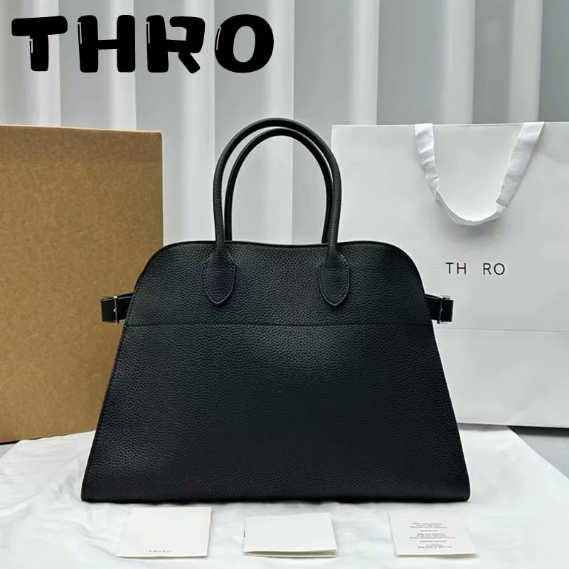 

TH RO Women's 15 inch and 17 inch Black Litchi Silver Hardware Accessories High Quality Large Capacity Top Quality Handbags