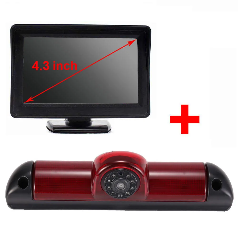 

Navinio CCD Chip Car rear view camera +4.3"monitor for Citroen Jumper 2006 brake stop lamp light HD waterproof