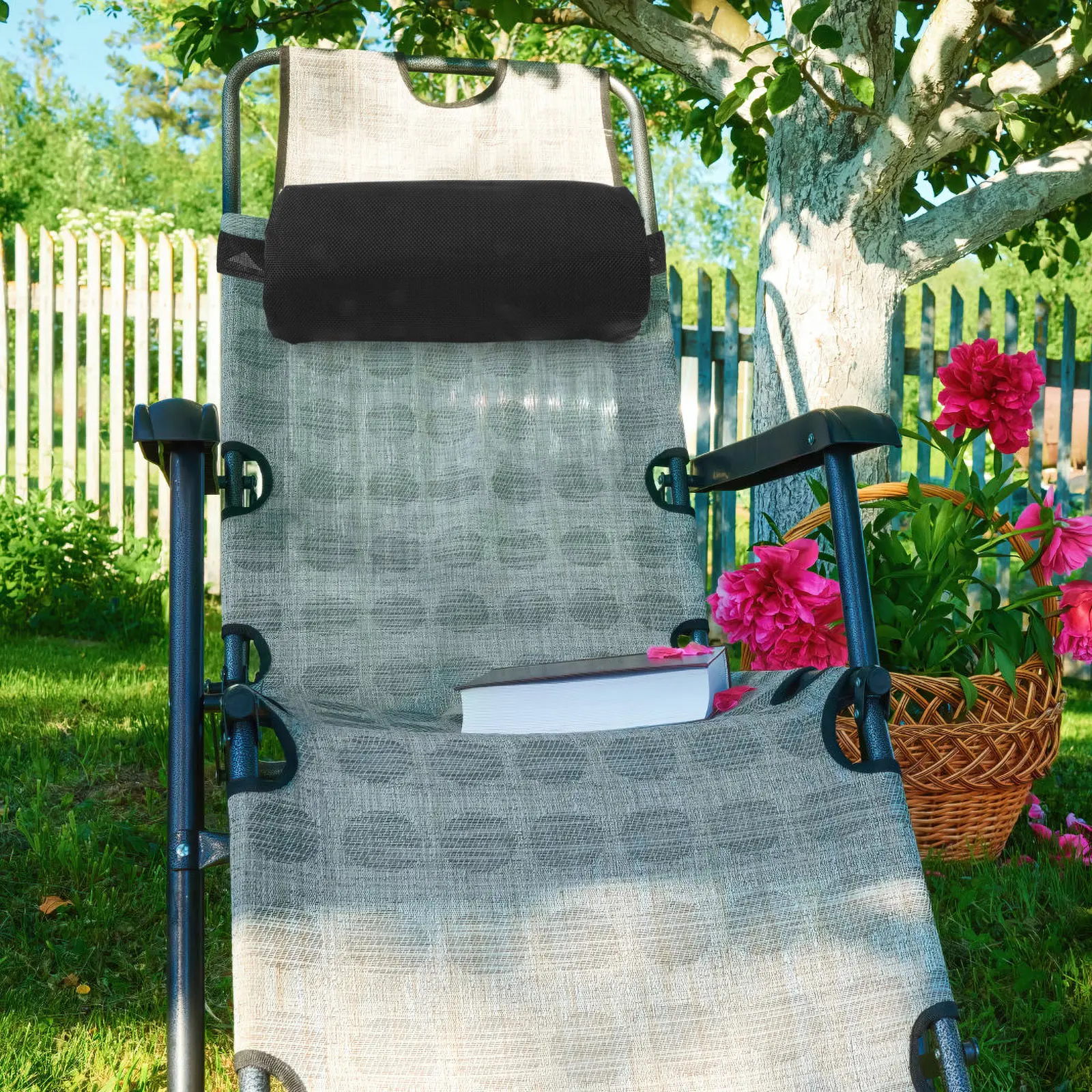 Recliner Chair Pillow Headrest Pillow for Folding Patio Beach Chair Outdoor Removable Padded Cushion Beach Recliner for Sleeping