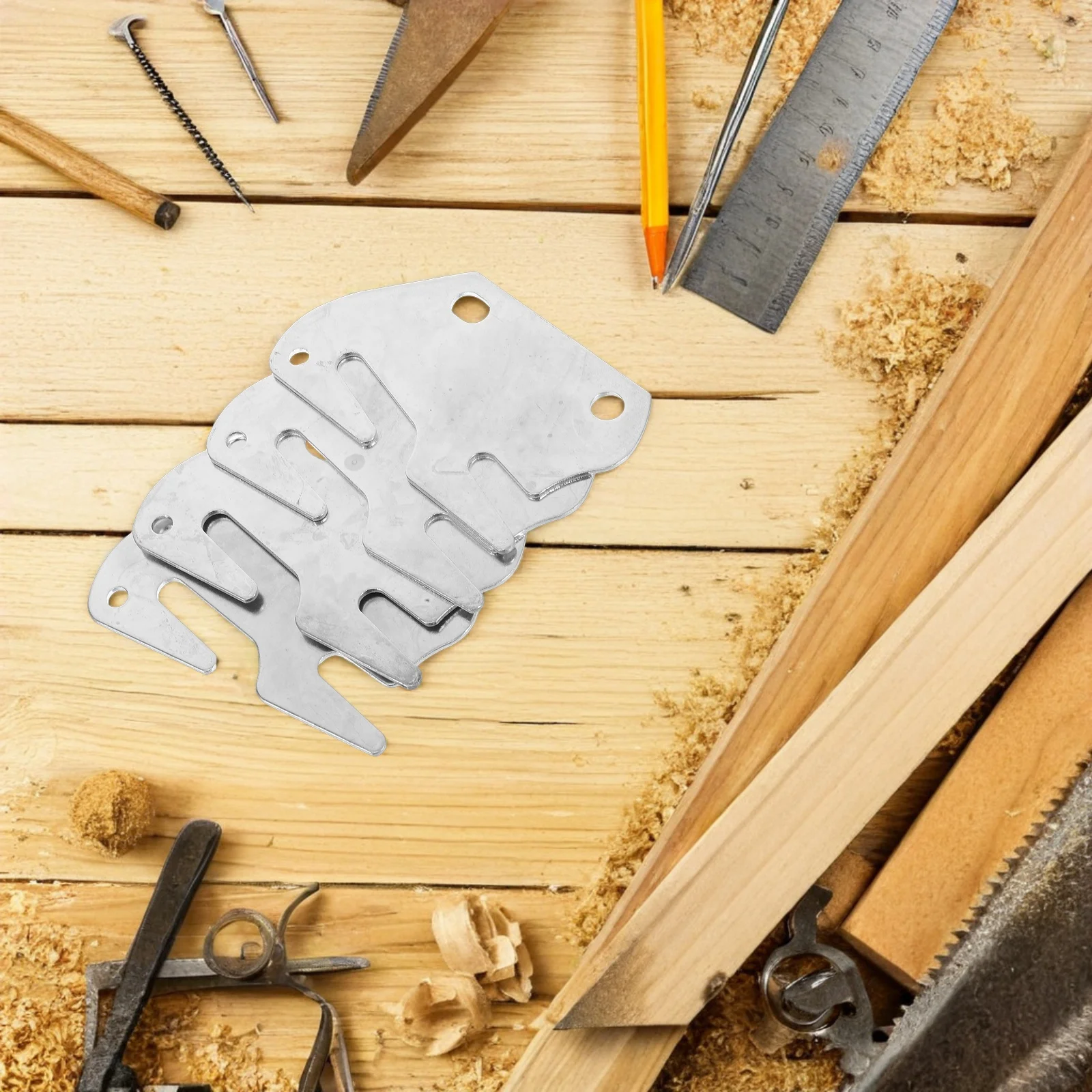 4Pcs Hook Plate Wooden Bed Guide Rail Frame Iron Adjustable Replacement Parts Frame Adjustable Headboard Iron Headboard Brackets