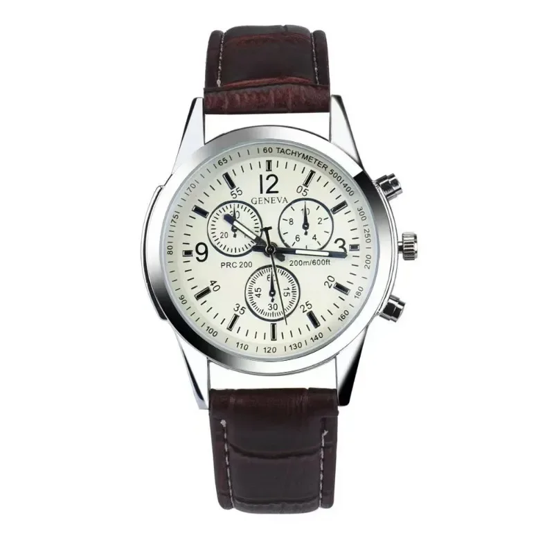 Montre à quartz décontractée à la mode pour hommes, style de bracelet de loisirs, trois yeux, six points, loisirs, activité de mode, horloge Reloj