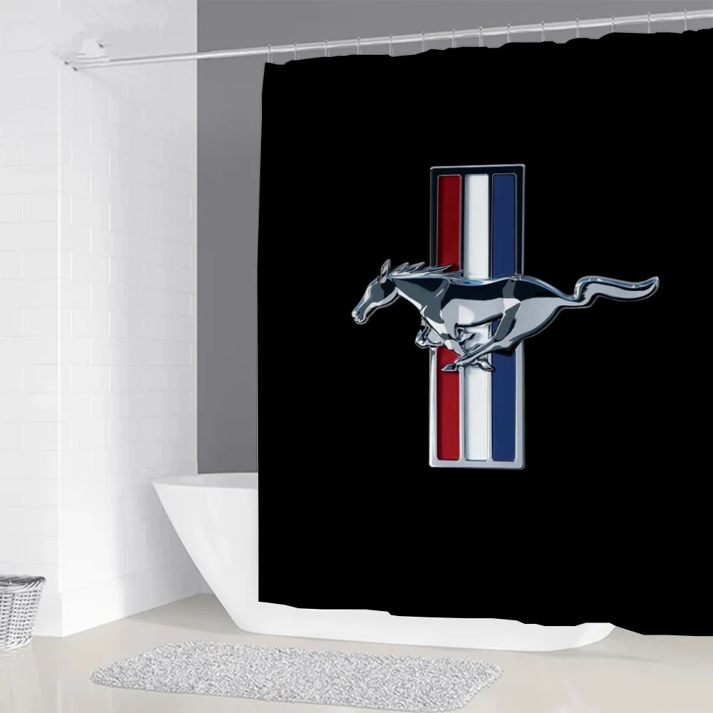 Mustang Car Logo 1130 Shower Curtains for Bathroom Curtain for Shower Accessories Bath Bedrooms Waterproof the Home Fabric Shade