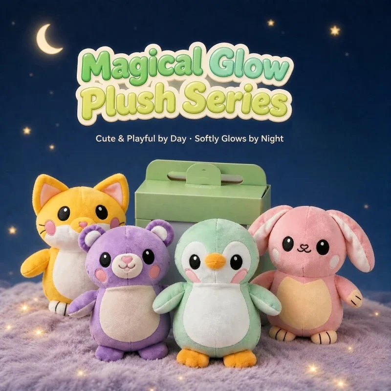 Glowing Stuffed Animal Plush Toy Night Light Soft Doll for Kids Bedtime Travel Birthday Gift