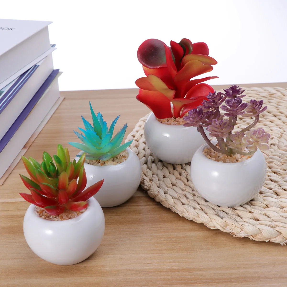 

Simulation Succulent Bonsai Fake Potted Plants Artificial Indoor Small Mini Decorative Succulents
