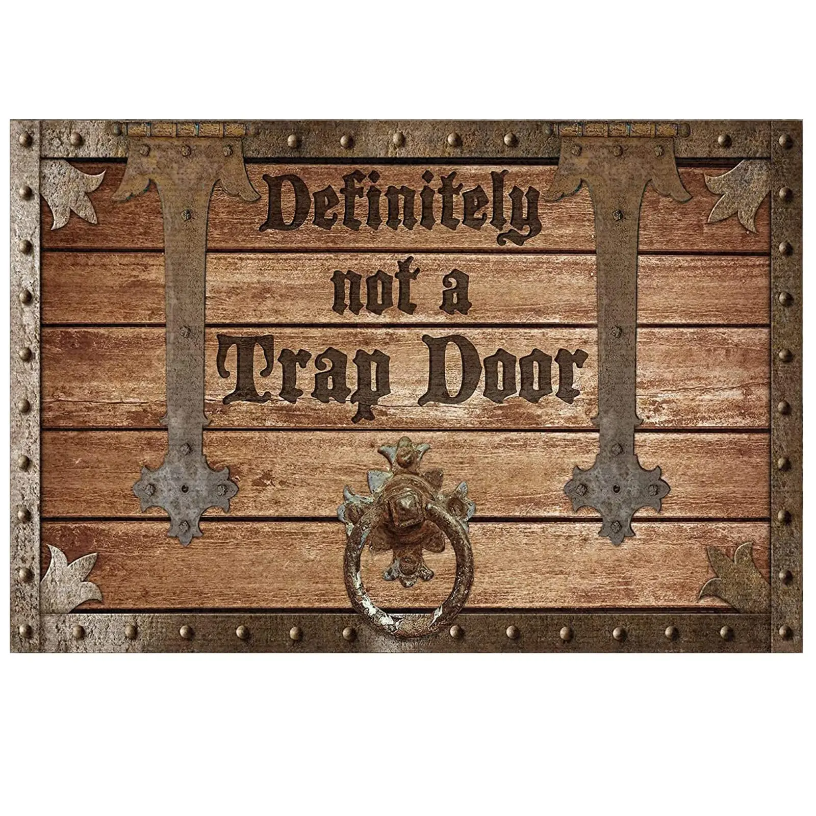 Definitely Not A Trap Door Indoor and Outdoor Doormat Warm House Gift Welcome Mat Gift for Friend Men Women Funny Gift Birthday