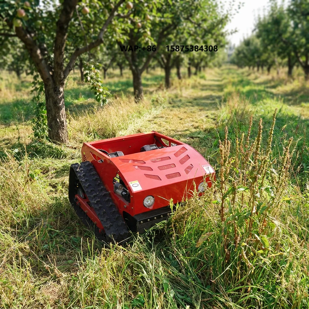 EPA EURO5 Engine 800mm small 8HP Automatic Robot Remote Control Lawn Mowers for land reclamation