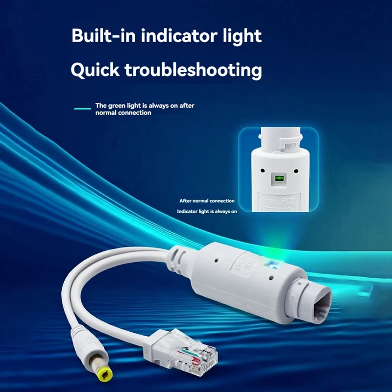 48V naar 12V POE-splitter waterdicht met video- en voedingsadapterkabel voedingsmodule voor IP-camera-extender