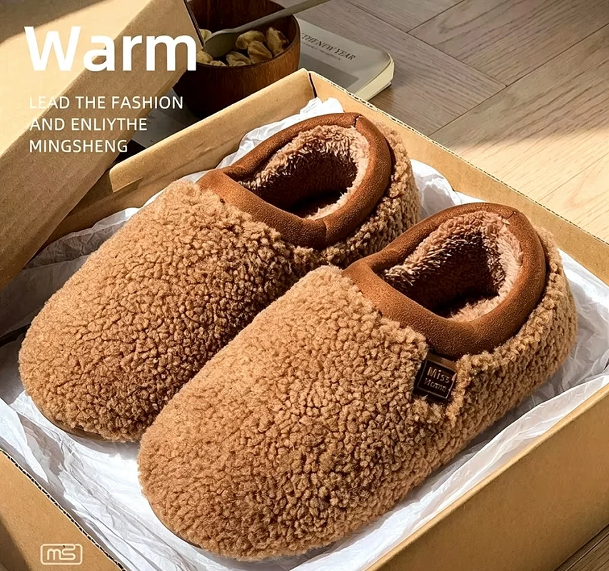 Cheap Fur Loafers Males Slip-On Indoor Bedroom Floor Shoes Unisex Couples 2025 New Arrival Men's Home Warm Slippers