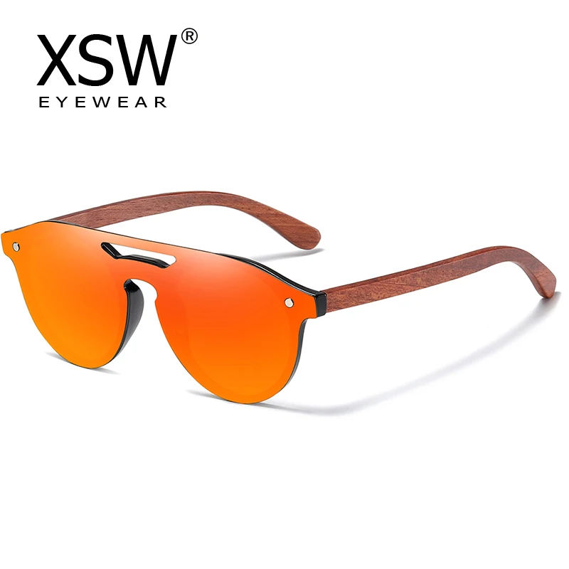 

XSW Women's Glasses Natural Zebra Wooden Sunglasses Men Polarized Fashion Sun Red Glasses Original Bamboo Oculos de sol S5030