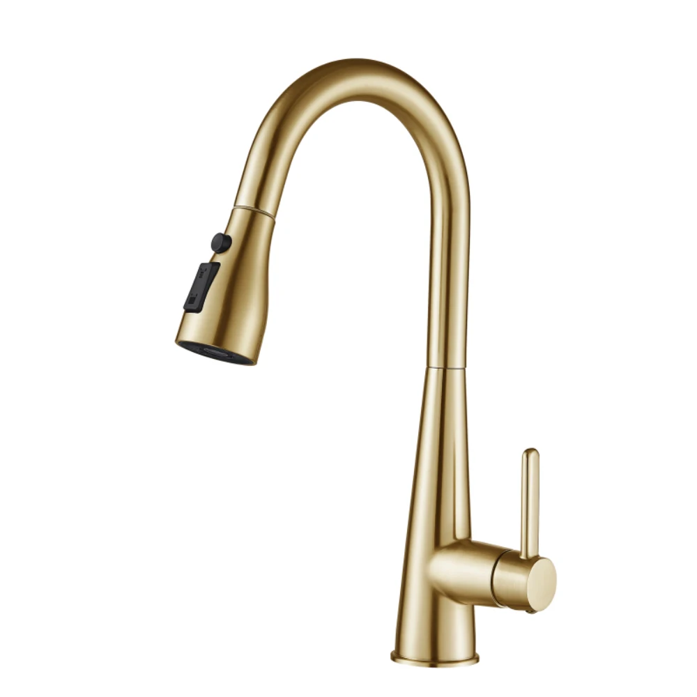 صنبور المطبخ الفولاذ المقاوم للصدأ 304 صنبور المياه الحديثة المطبخ صنابير المطبخ سحب البخاخ خلاط مطبخ بالوعة الحنفيات #4