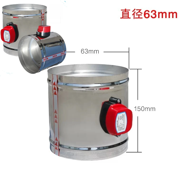 201 stainless steel round air valve, closed air volume control valve, electric manual dual-purpose, silicone sealed check valve