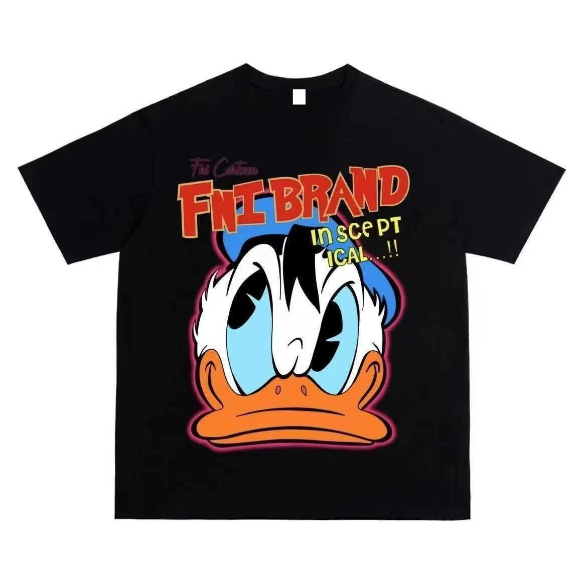 

Футболка с принтом Диснея и Дональда Дака, модный тренд, топ для мужчин и женщин, всесезонная хлопковая футболка с круглым вырезом и короткими рукавами