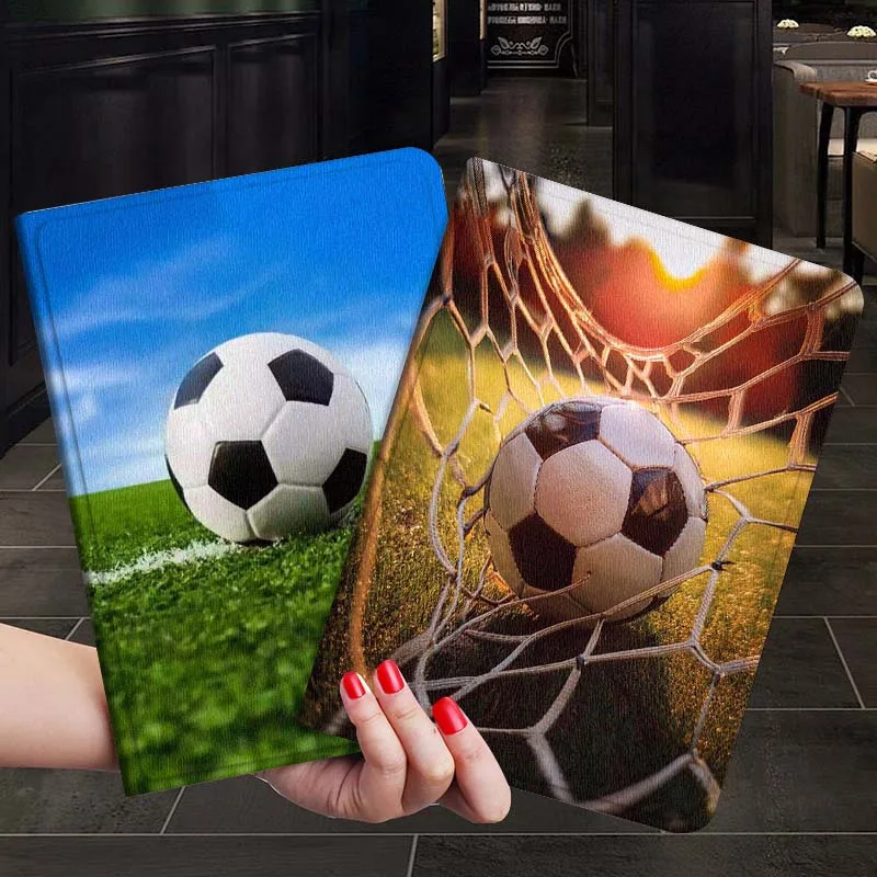 

White Black Soccer Ball Tablet Case For Samsung Galaxy Tab S7 S8 S9 S10 FE Plus 12.4 13.1 Inch