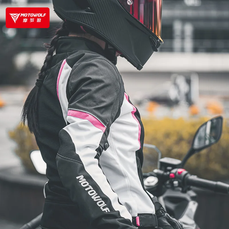 Chaqueta de moto de malla transpirable para mujer, ropa de montar en motocicleta, equipo de protección CE, anticaída, para exteriores, Verano